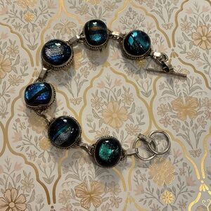 Elegant Silver and Blue Bracelet